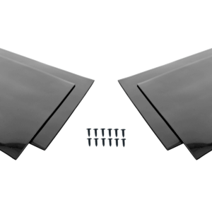 Black mudflap panels with fittings